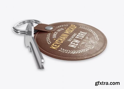 Leather Keychain Mockup