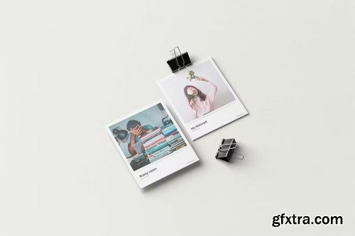 Polaroid Mockup With Camera Realistic Rendering