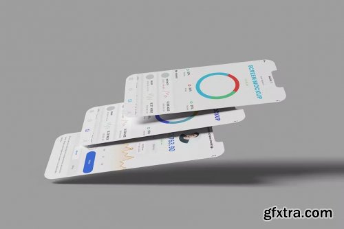 Floating Smartphone Screen Mockup