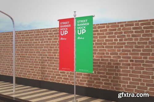 Realistic Street Banner Mockup