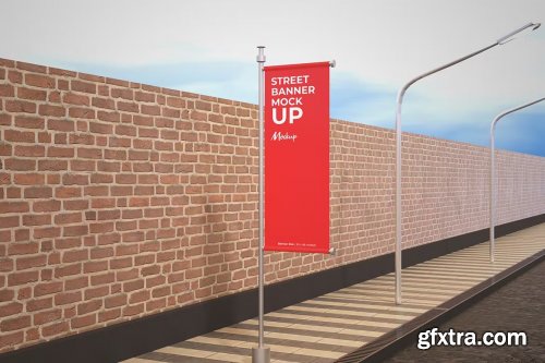 Realistic Street Banner Mockup