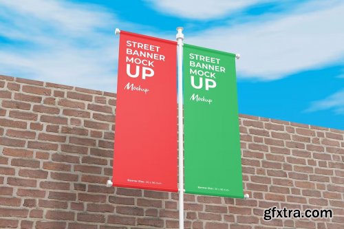 Realistic Street Banner Mockup