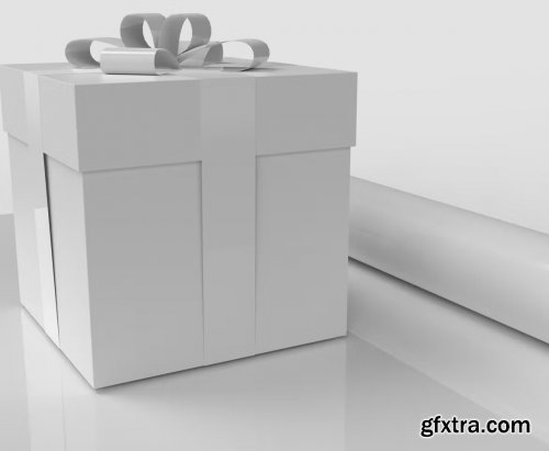 Gift Box & Wrapping Paper Mockup