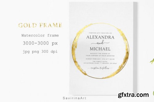 Gold Geometric Frame Gold Sublimation