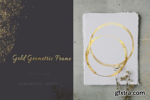 Gold Geometric Frame Gold Sublimation