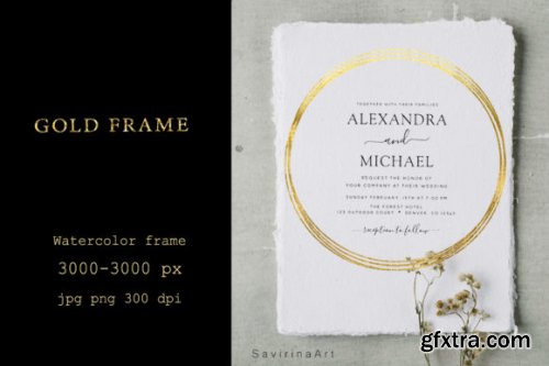 Gold Frame Geometric Sublimation Wedding