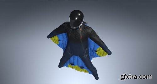 Cgtrader - Wingsuit Skydiving PBR Low-poly 3D model