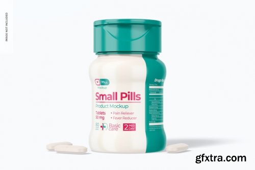 Small pills bottle mockup