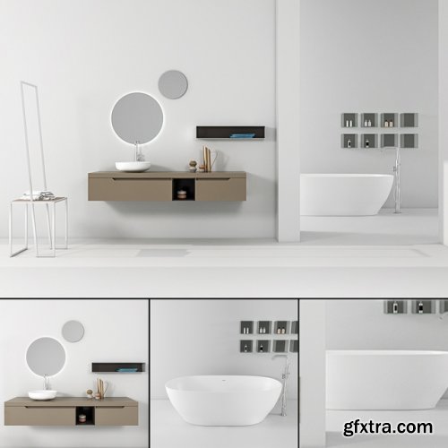 Bathroom furniture set Gold 3