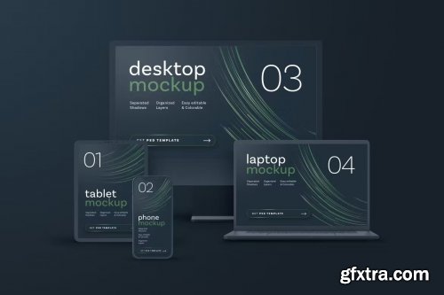 Dark Clay Multi Device Mockup Set