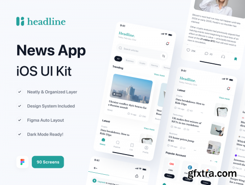 Heading - News App UI Kit​