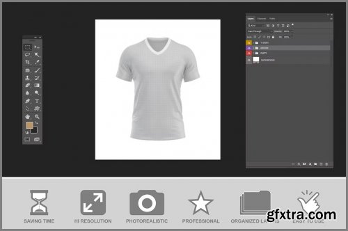 V-neck T-Shirt Mockup