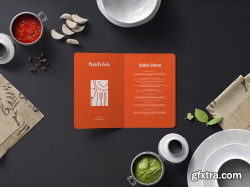 A5 Rounded Bi-Fold Brochure Mockup — Kitchen Set