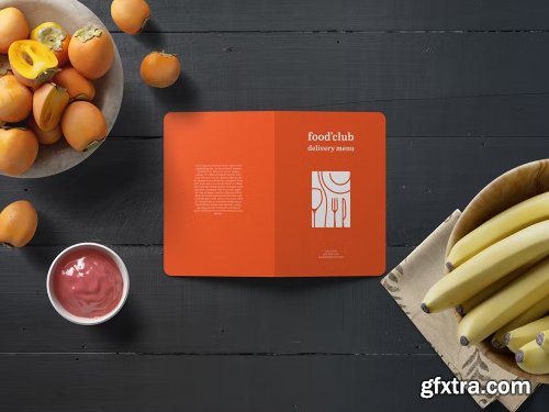 A5 Rounded Bi-Fold Brochure Mockup — Kitchen Set