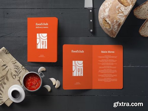 A5 Rounded Bi-Fold Brochure Mockup — Kitchen Set