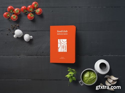 A5 Rounded Bi-Fold Brochure Mockup — Kitchen Set