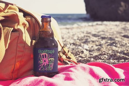 Belgian Beer Mockup on the Beach