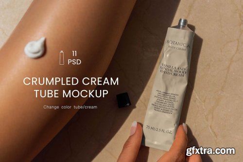 CreativeMarket - Crumpled Cream Tube MockUps 7174893