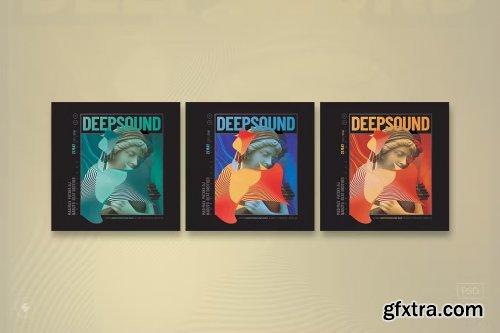 Deep Sound – Event Poster, Flyer Art Template