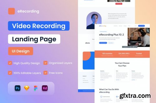 Video Recording Landing Page - UI Design