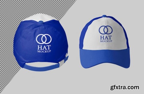 Hat cap front back view mockup