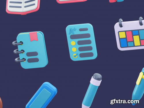 Education 3D icon pack