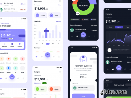  Paybase - Finance App UI Kits