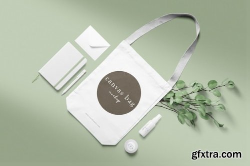 Clean minimal canvas bag mockup