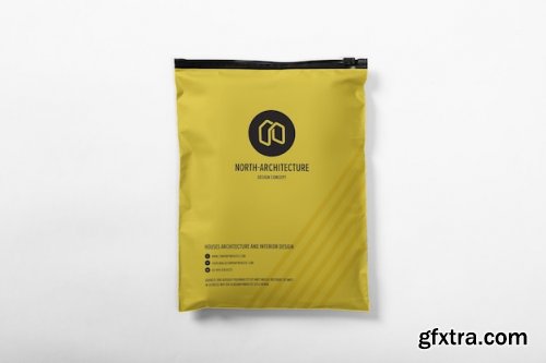 Plastic envelope packaging mockup