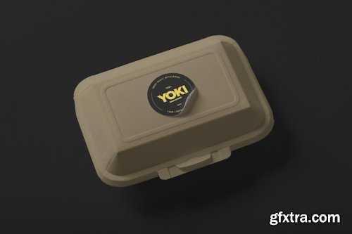 Takeaway food container box mockup