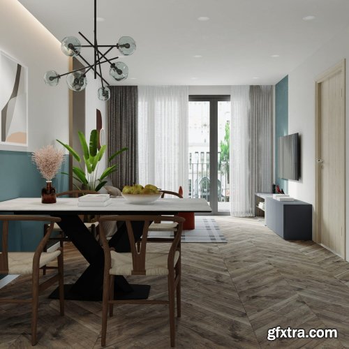 Sketchup Apartment Interior by Quoc Vi Phan