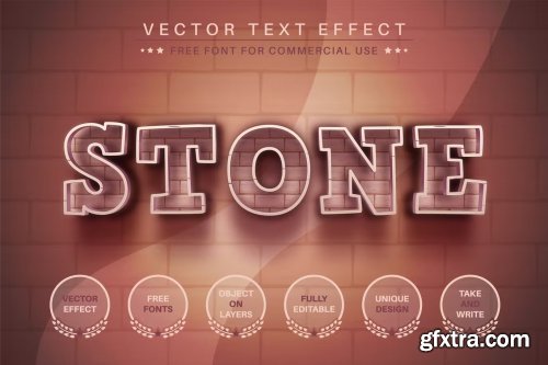 Brick Stone - Editable Text Effect, Font Style