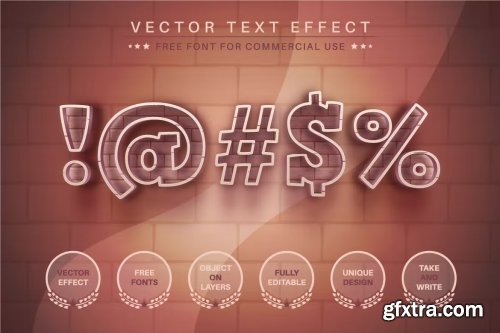 Brick Stone - Editable Text Effect, Font Style