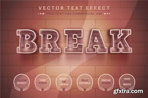 Brick Stone - Editable Text Effect, Font Style