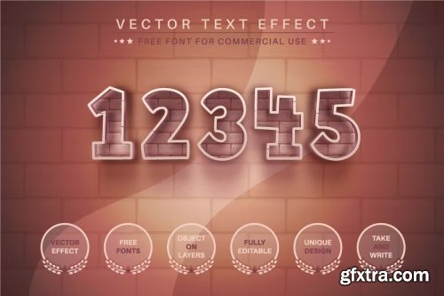 Brick Stone - Editable Text Effect, Font Style