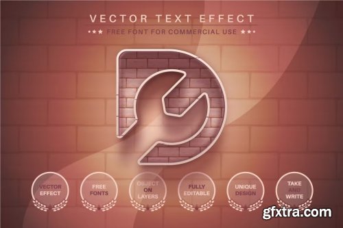 Brick Stone - Editable Text Effect, Font Style