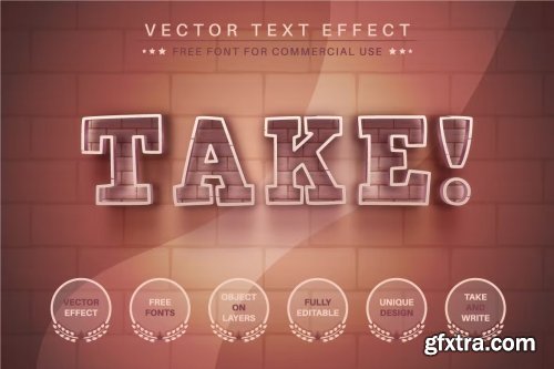 Brick Stone - Editable Text Effect, Font Style