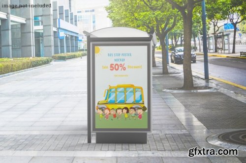 Bus stop poster mockup