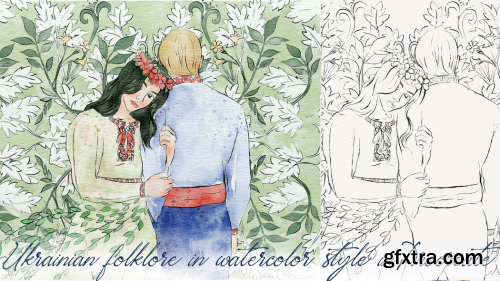  Ukrainian Folklore in Watercolor Style in Procreate - How to Illustrate a Fairytale