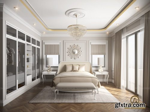 Neoclassical Bedroom Interior by Dam Anh