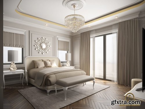 Neoclassical Bedroom Interior by Dam Anh