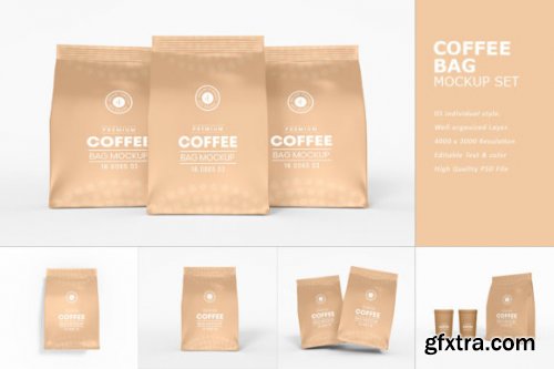  Exclusive Coffee Bag Mockup Mock-up Set