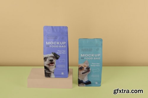 Pet food bag mockups