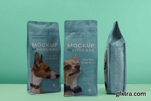 Pet food bag mockups