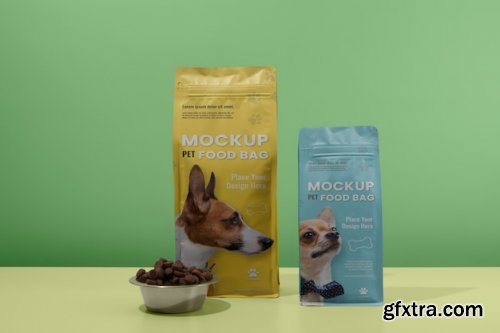 Pet food bag mockups