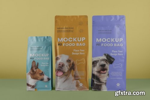 Pet food bag mockups