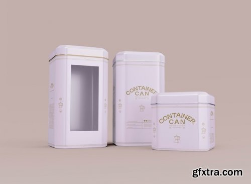 Square tin can mockups