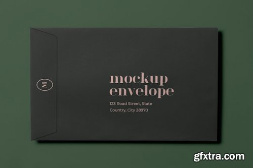 Top view on dark envelope mockups