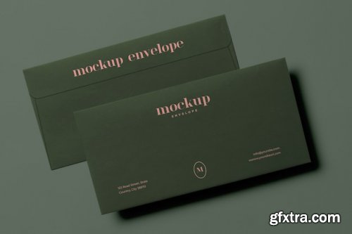 Top view on dark envelope mockups