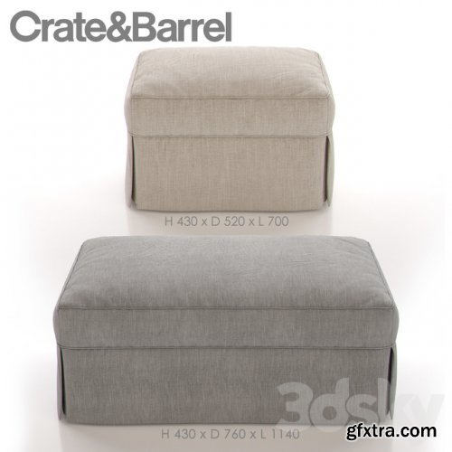 CRATE and BARREL WILLOW Ottoman